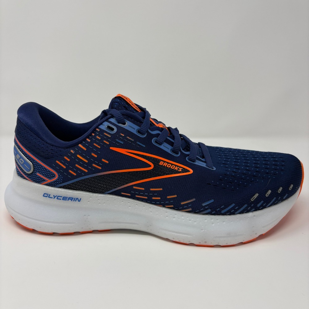 Brooks Glycerin 20 Men's Size 8.5 Blue Orange Running Shoes (1103821D444)